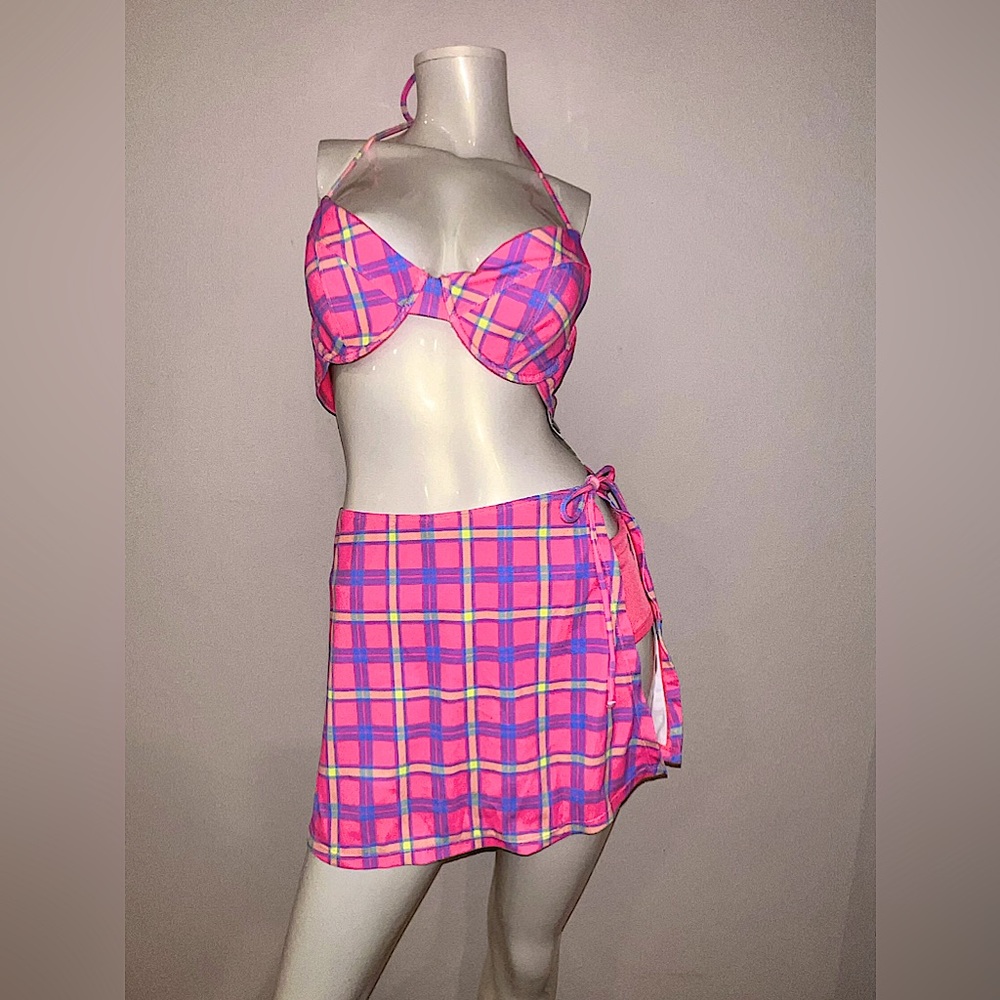 Pink Bikini with Sarong/Skirt {NEVER WORN}
